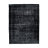 Hand-knotted oriental overdyed 291 cm x 386 cm black wool carpet