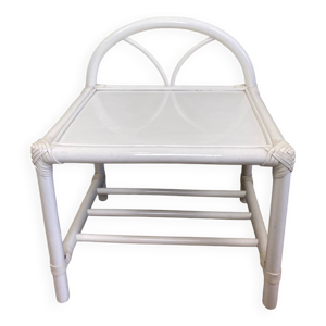 Table de chevet rotin - blanc