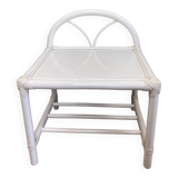 White rattan bedside table