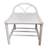 White rattan bedside table