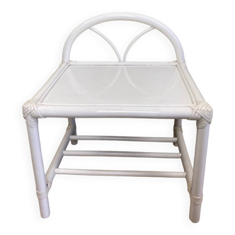 White rattan bedside table