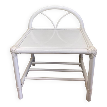 Table de chevet rotin blanc