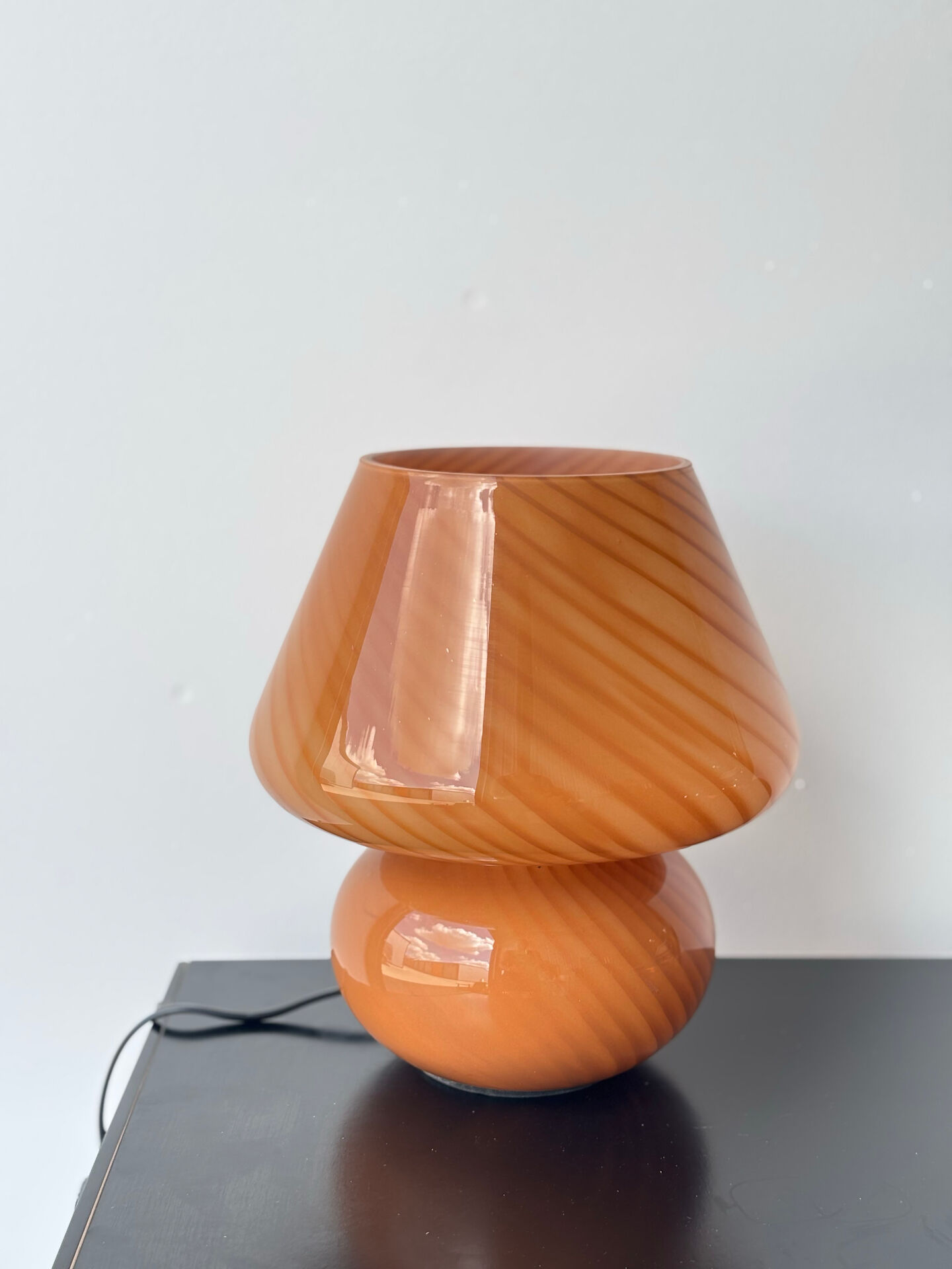 Blown glass lamp, Murano style, 1980s