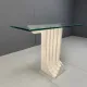 Table console en travertin vintage dans le style de Carlo Scarpa, années 1970.