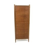 Screen in pine, oak and leather, "Spåna", Alberts Möbelfabriker, Sweden, 1970