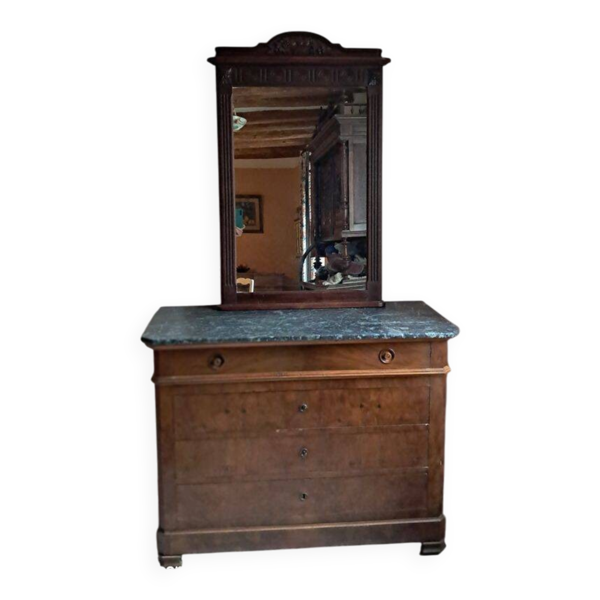 Antique commode with marble top