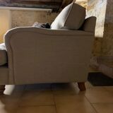 Pair of sofas 2 place beige wool