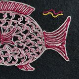 Multicolor embroidered fish
