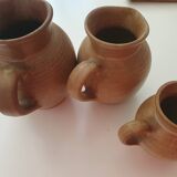 Set of 3 Village stoneware pots