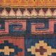 Vintage Orange Tribal Kilim, Geometric Design Wool rug- 95x110cm