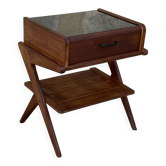 Table de chevet chêne vintage design années 50 60