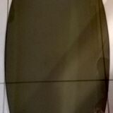 70s oval glass and chrome coffee table