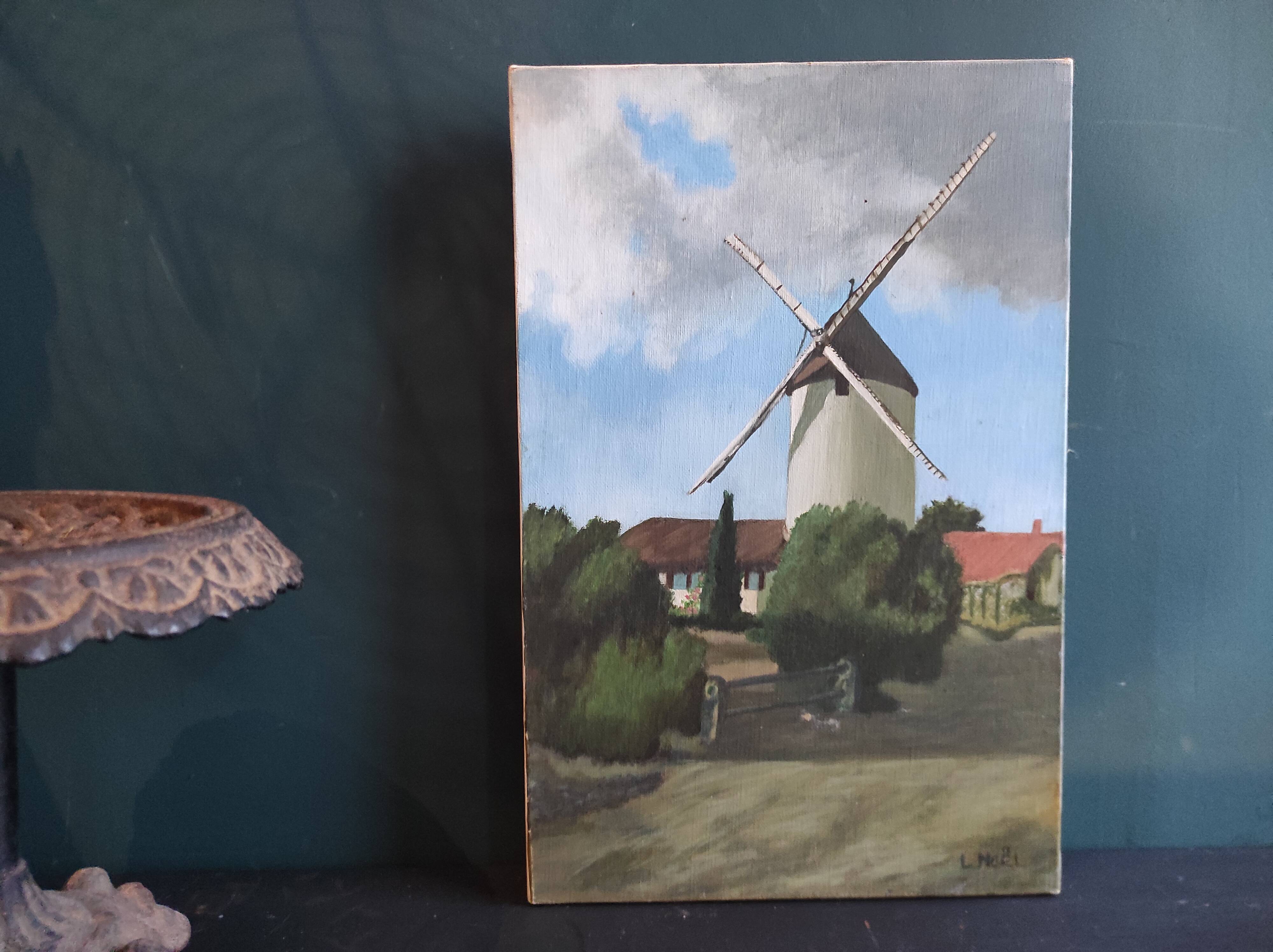 French vintage oil painting, signed L. Nöel