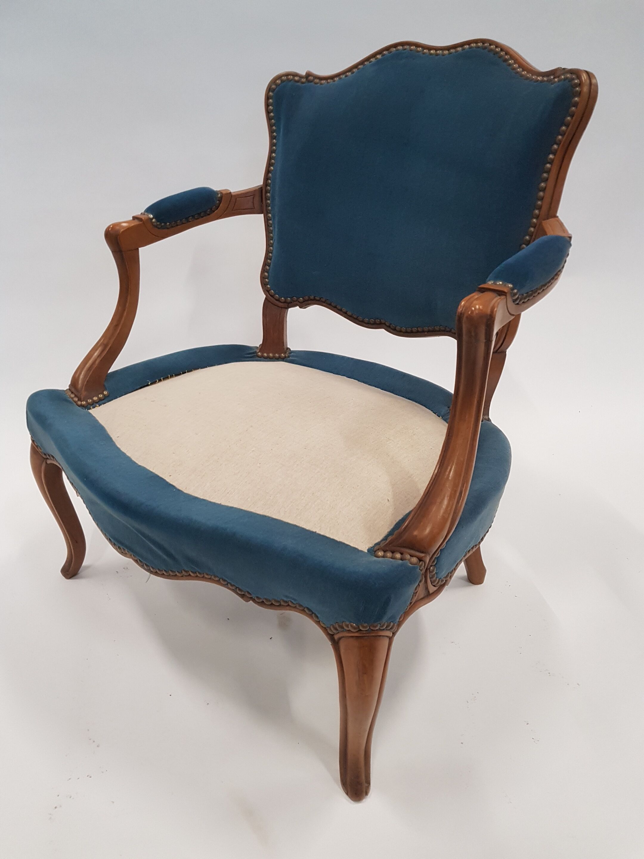 Fauetuil convertible shepherdess style Louis XV blue