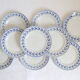 Ensemble de 9 assiettes plates, saint Amand, Bleuets, terre de fer
