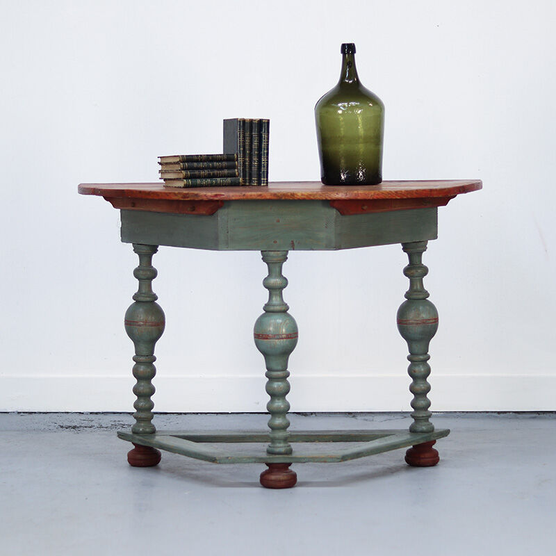 Swedish Gustavian Folk Art Painted Side Table