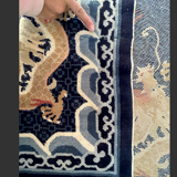 Chinese carpet decorated with dragons, 185x93 cm