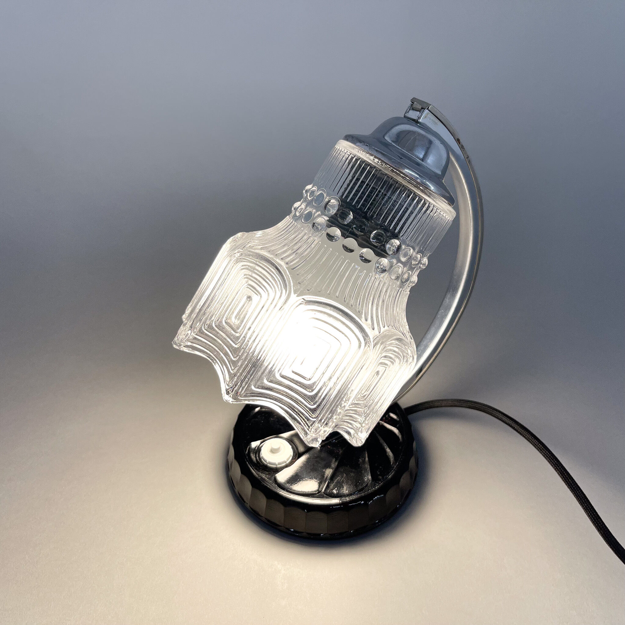 Vintage Table Lamp with Ceramic Base, Czechoslovakia, 1960's