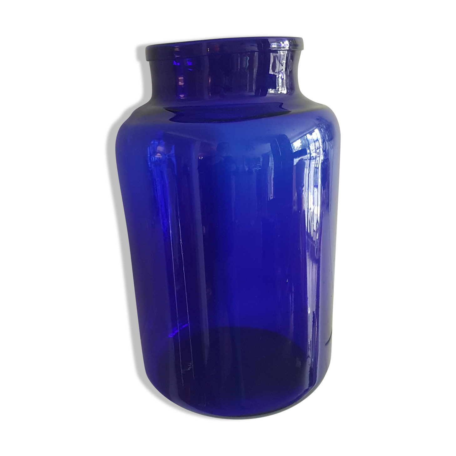 Blue pickle jar