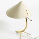 Large mid-century modern brass crow's foot table lamp by Kalmar Austria