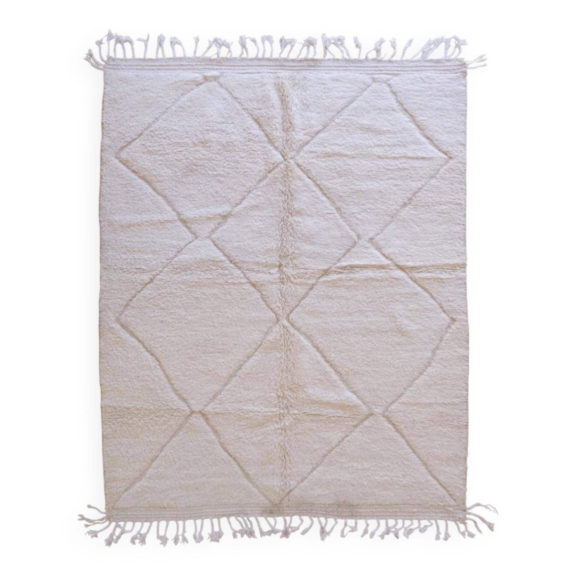 Tapis Blanc Beni Ourain - 297 x 224 cm