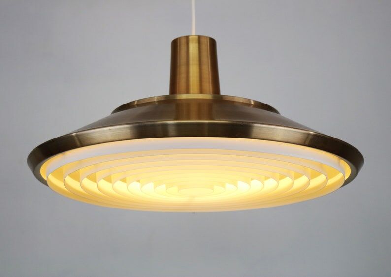 XL Danish copper pendant lamp 1970s