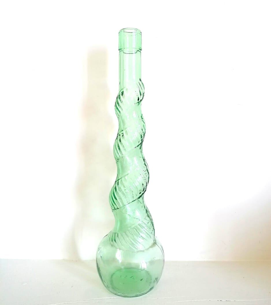 Three glass decanters from Empoli, Italy 1960