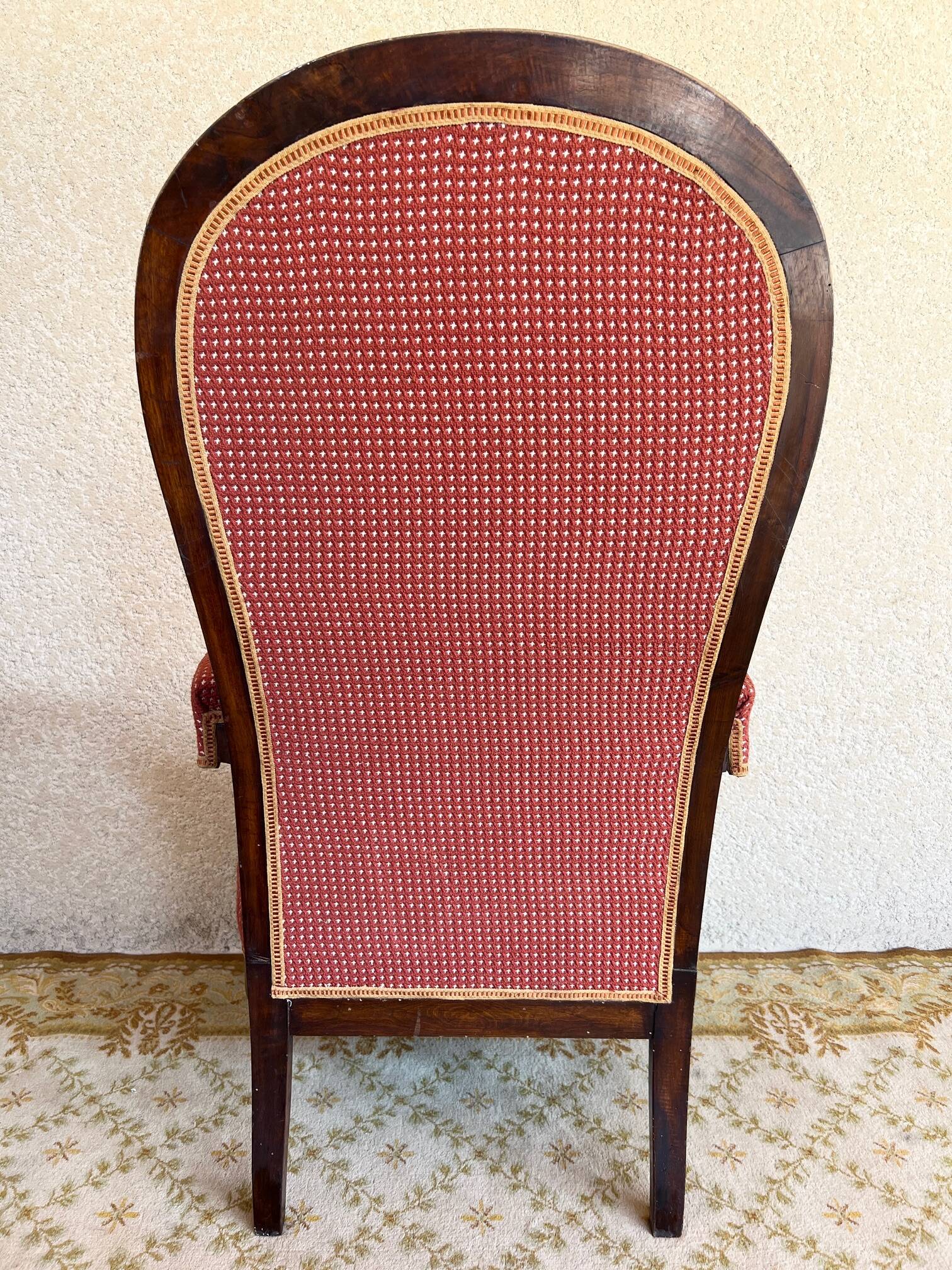 19th century Voltaire rack and pinion armchair in walnut