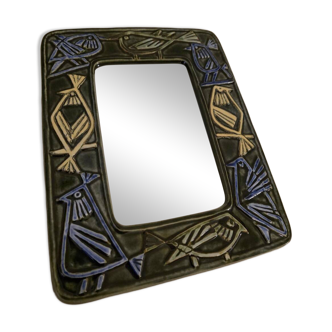 Ceramic Bird Mirror Lisa Larson Harlequin Series / Gustavsberg