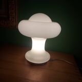 Mushroom lamp peill putzler in white opaline 60'S
