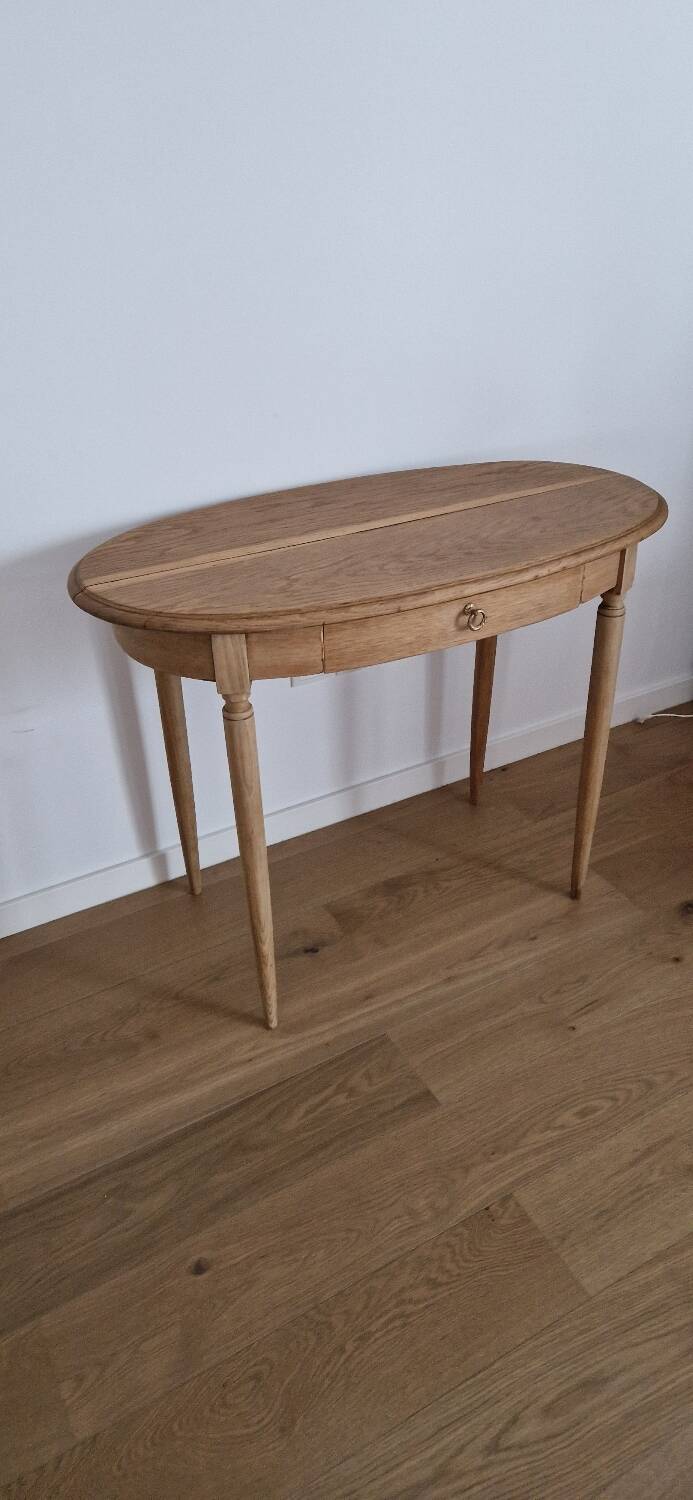 Louis XVI style oak desk console table