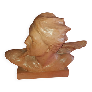 Buste Mermoz terre cuite