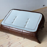 Set of 3 brown leather Togo sofas designed by Michel Ducaroy 1973