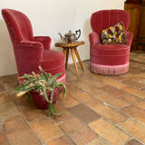 Paire de fauteuils crapaud