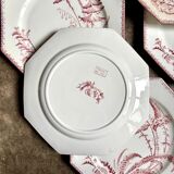 6 flat plates in ironstone Clairefontaine, "Indiana" service.