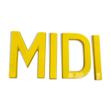 Lettres vintage plexi jaune années 70