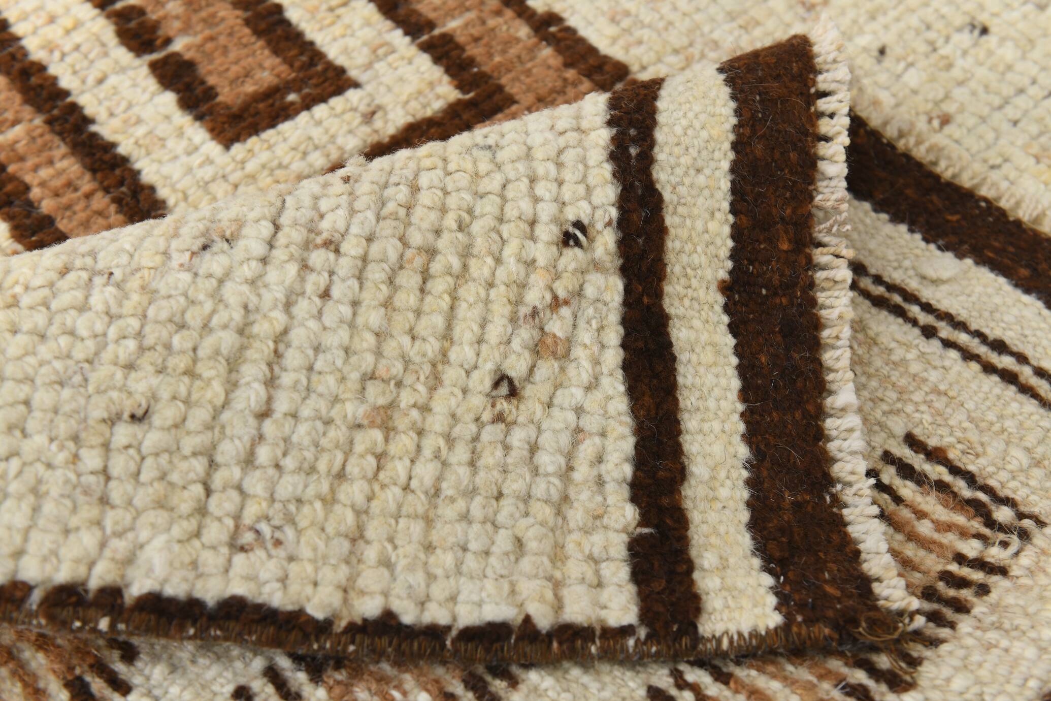 Beige Brown Oriental Persian Runner Rug, 88x351Cm