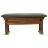Banc antique en chêne sculpté style Renaissance
