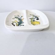 Partitioned plate in porcelain, dandelion model, Villeroy and Boch.