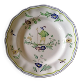 Assiette en faïence de Longchamps décor pèlerin