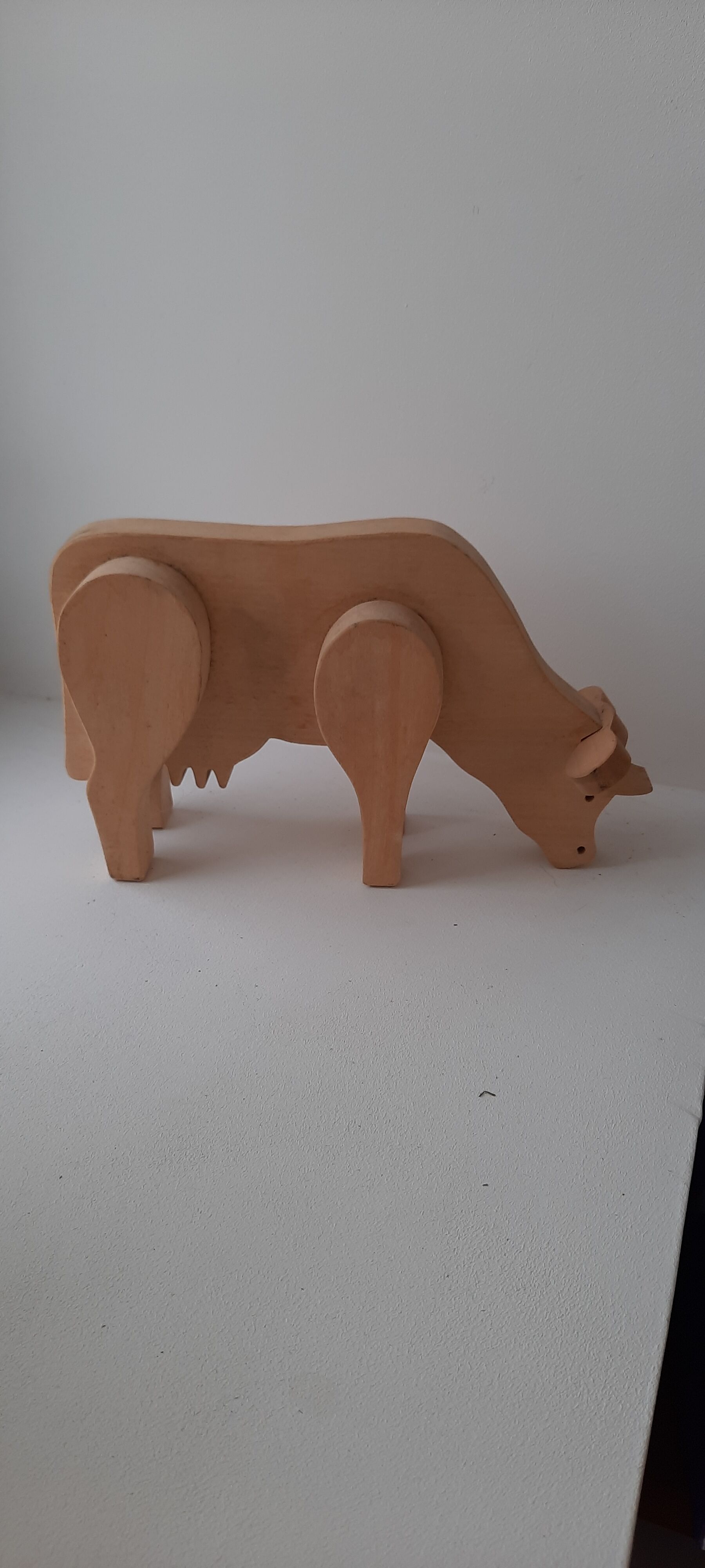Decorative wooden cow or toy