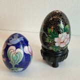 Vintage cloisonné enamelled eggs