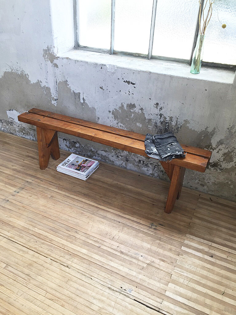 Artisanal pine bench
