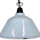 Industrial French Grey Enamel Factory Pendant Lamp, 1960s