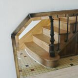 Art Deco beveled rectangular mirror frame silver 80x54cm