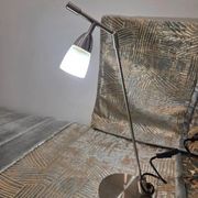Vintage 1970s metal and frosted glass articulated lamp.