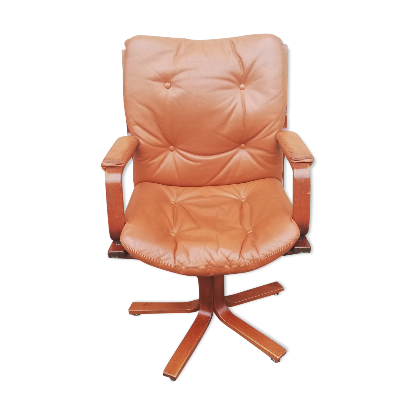 Vintage leather office armchair