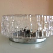 Round ceiling lamp in bulled glass / vintage 60s/70s