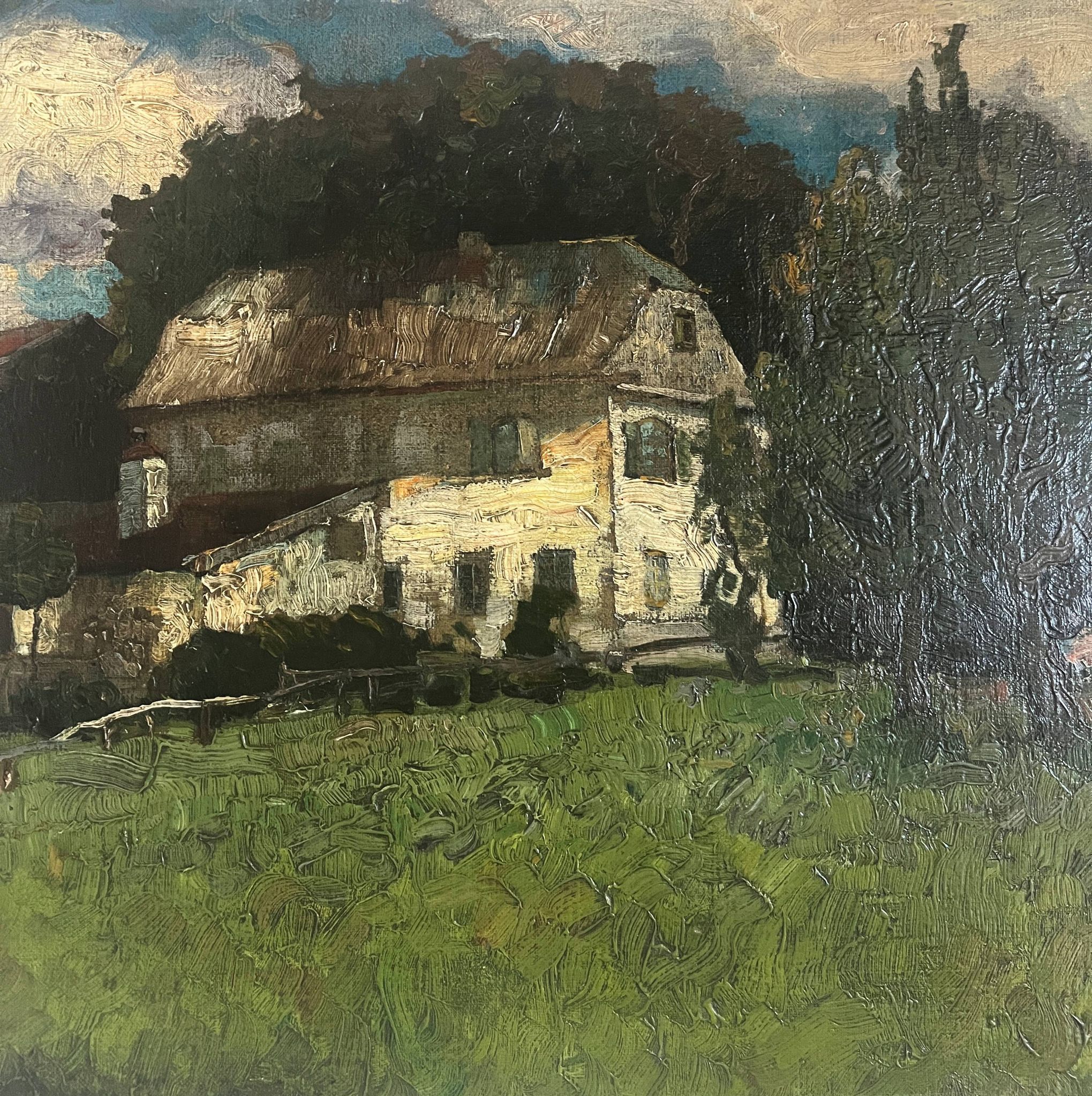 Tableau HST "Maison de campagne" éc. Allemande début XX° siècle