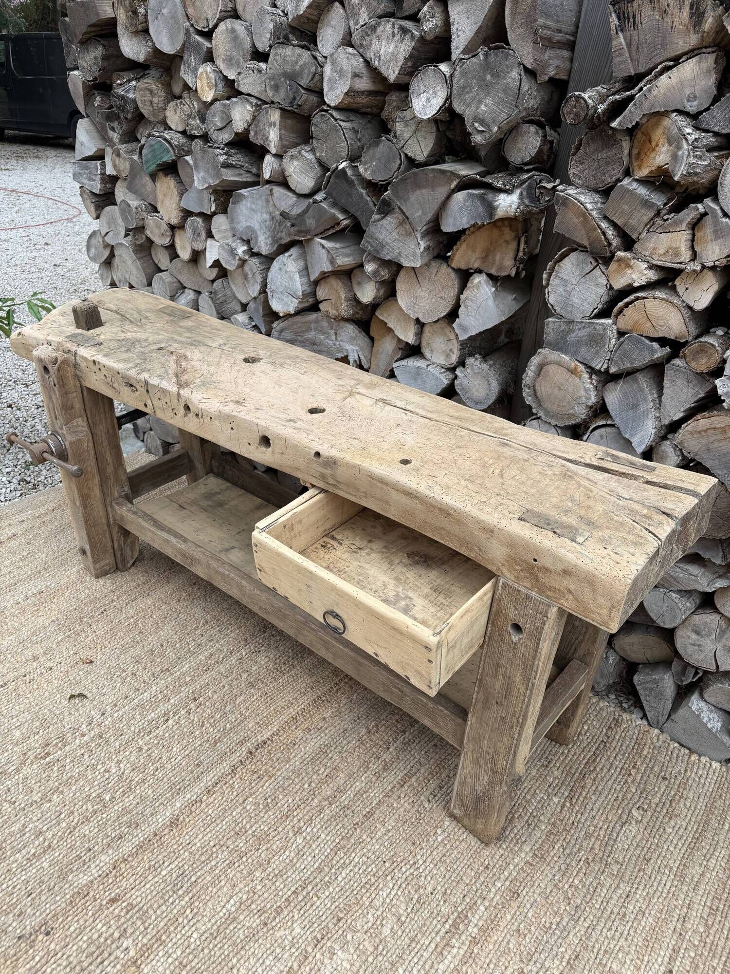 Renovated carpenter's workbench 170cm